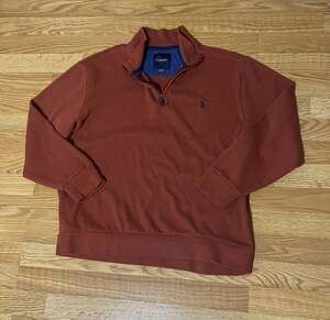 U.S. Polo Assn. Men's Rust Brown Quarter Zip Pullover Sweatshirt